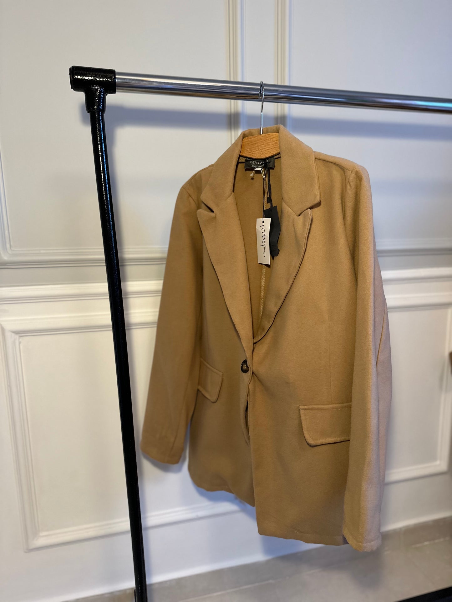 Camel blazer coat