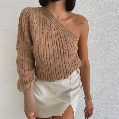 One Shoulder Knitted Top