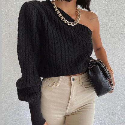 One Shoulder Knitted Top